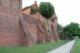 Tangermünde, opěrné hradní zdi u Labe