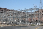 North America - USA - Arizona - Power lines and wires. We are approaching the power plant.