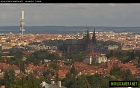 Prague castle and city skyline with TV tower