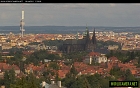 Praha, panorama, Pražský hrad a vysílač Žižkov